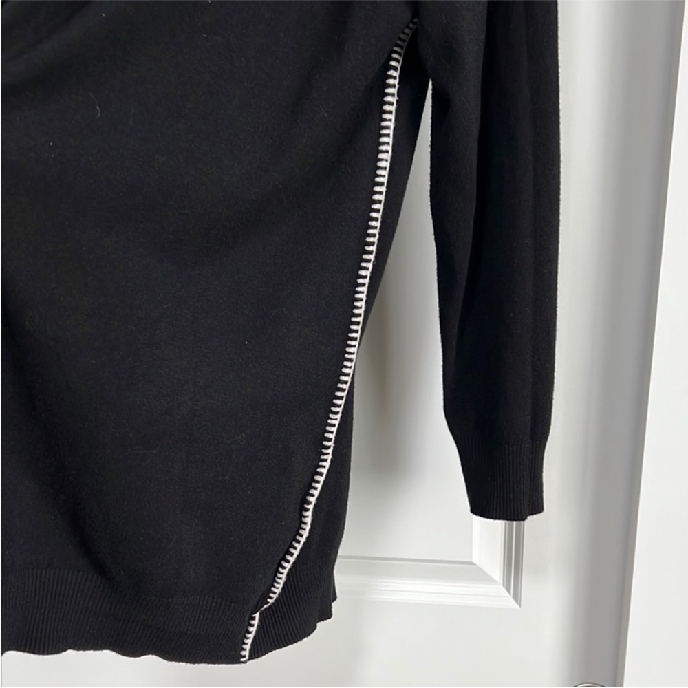Cardigan Sweater Hooded Open Front Black Womens - Picture 6 of 7